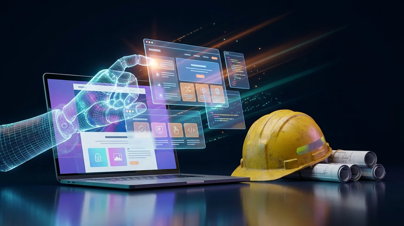 Contractor comparing an AI website builder to a professionally built website