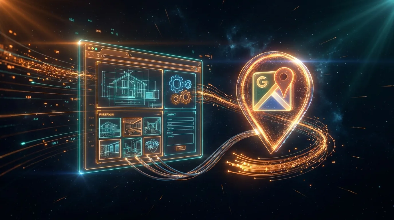 Google Business Profile and a contractor website working together to win local leads
